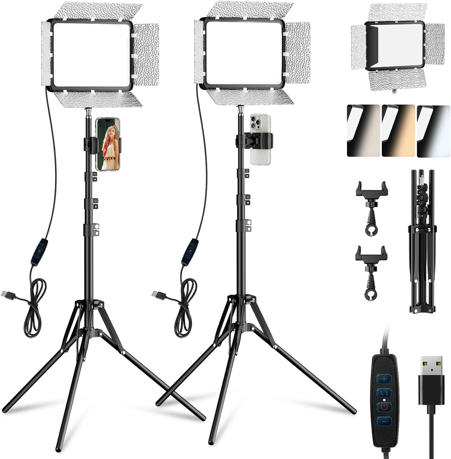2-Pack LED Video Light Kit for Perfect Photography Lighting