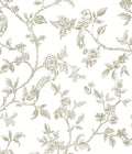 Floral Peel and Stick Wallpaper Beige and White - Removable, Vintage