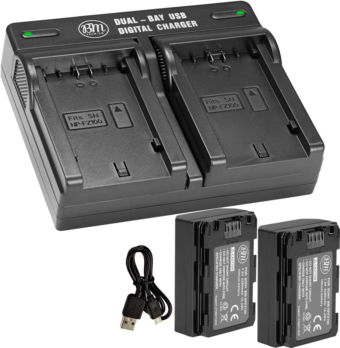 BM Premium NP-FZ100 Batteries and Charger for Sony Cameras
