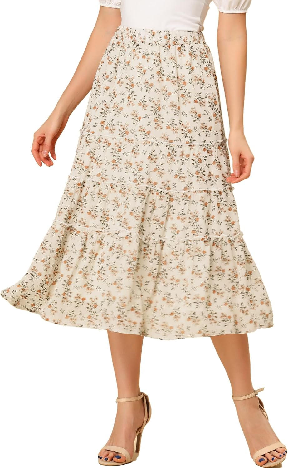 Allegra K Women's Floral Skirt for Boho Summer Style