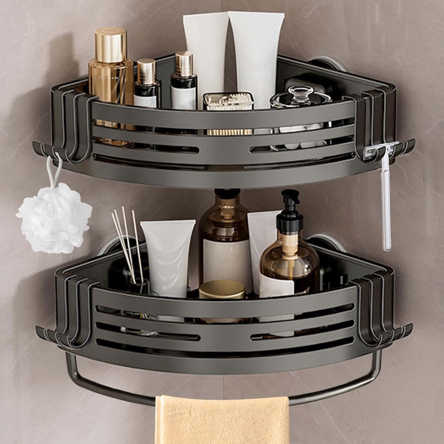 Conworld Corner Shower Caddy with Suction Cups for Easy Storage