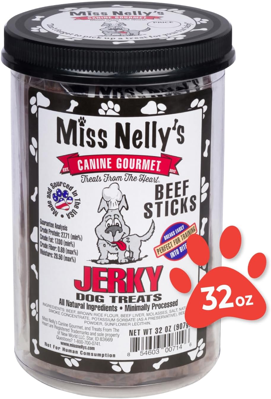 All Natural Beef Jerky Dog Treats - Soft Sticks for Training