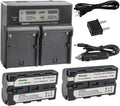 Kastar Dual Fast Charger & 2x Battery Replacement for Sony NP-F Series