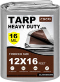 16Mil 12x16 Tarp Heavy Duty Waterproof - Large Outdoor Cover