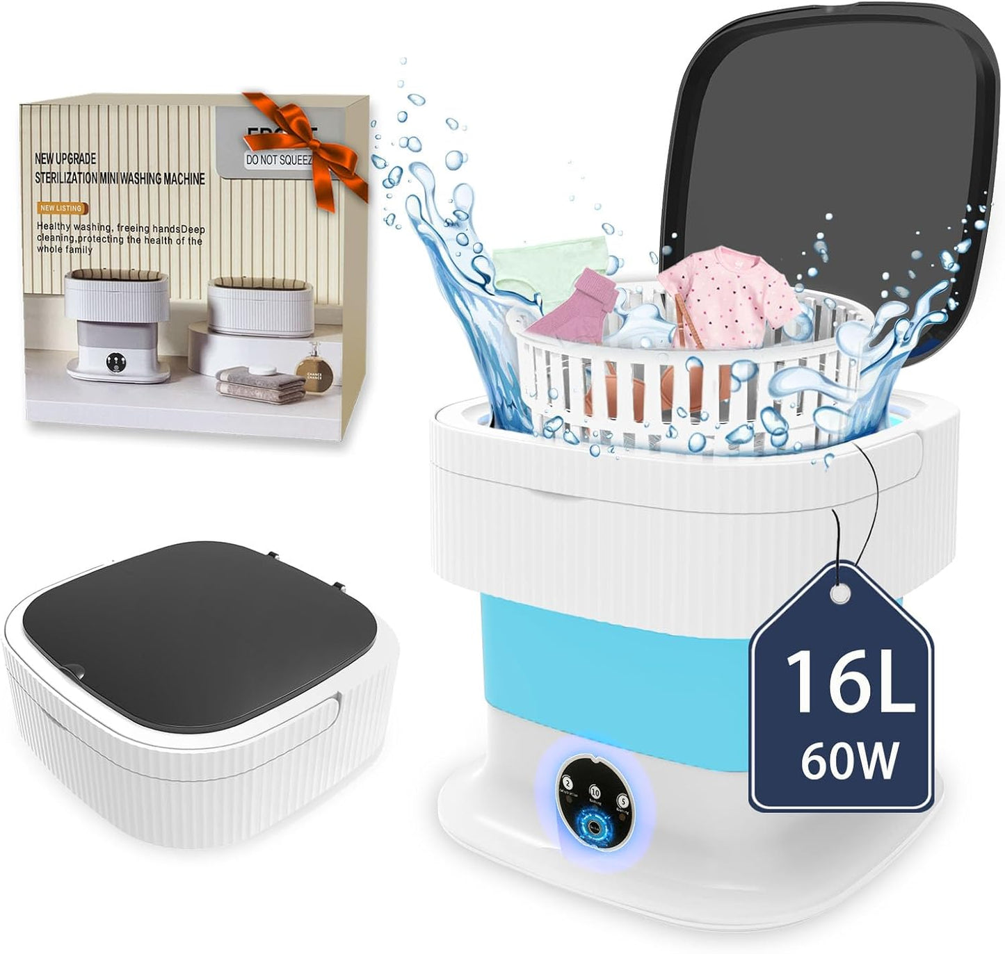 Portable 16L Foldable Washer & Dryer - Compact RV Laundry Solution!