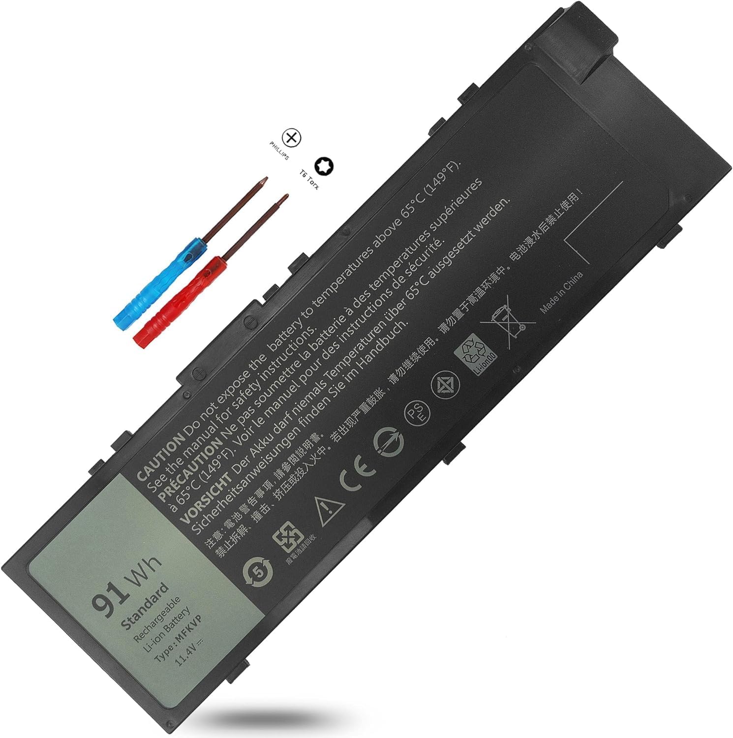91Wh MFKVP Li-polymer Battery Replacement for Dell Precision Laptops
