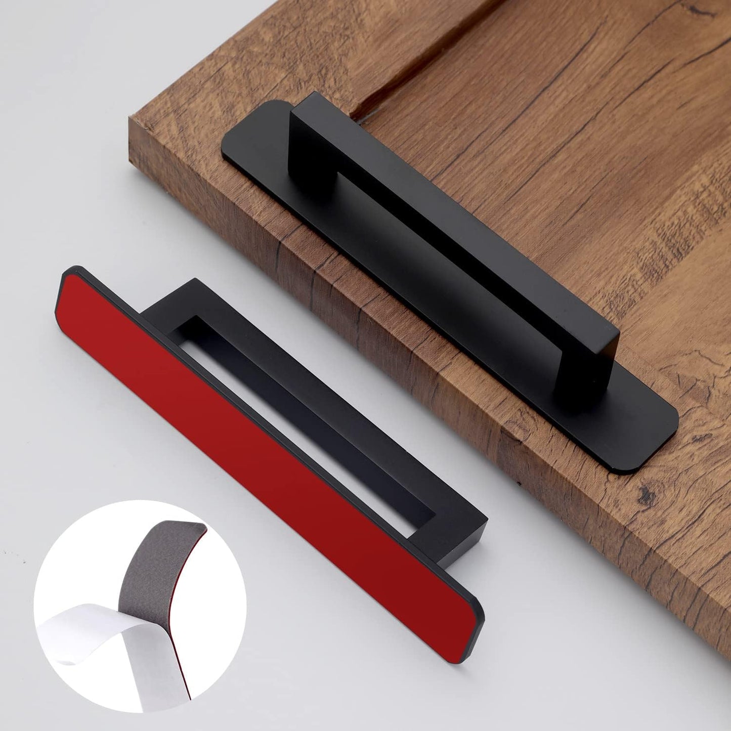 12 Pack 5 Inch Self-Adhesive Matte Black Cabinet Handles