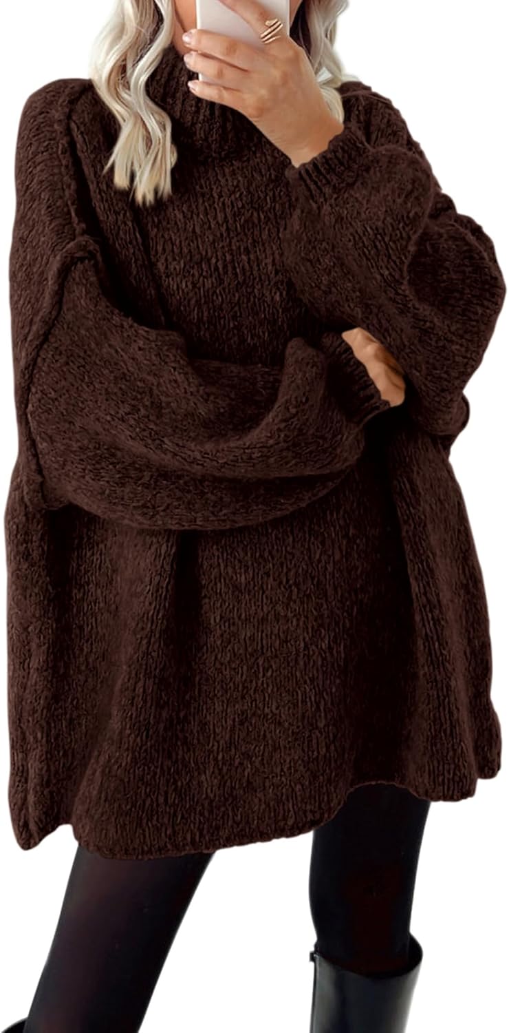 Oversized Mock Neck Cable Knit Sweater for Women in Fall 2025