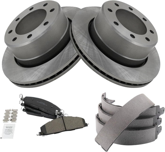 TRQ Rear Brake Pad & Rotor Kit for Dodge Ram 2500 3500 2009-2018