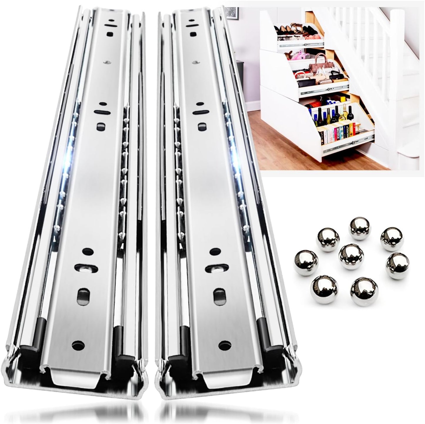 YENUO Heavy Duty Drawer Slides for 32-34 Inch Drawers