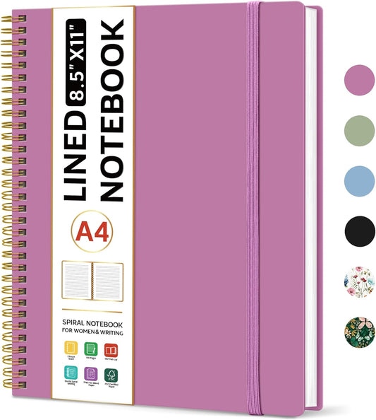 Taja Large Spiral Notebook for College Ruled Journaling