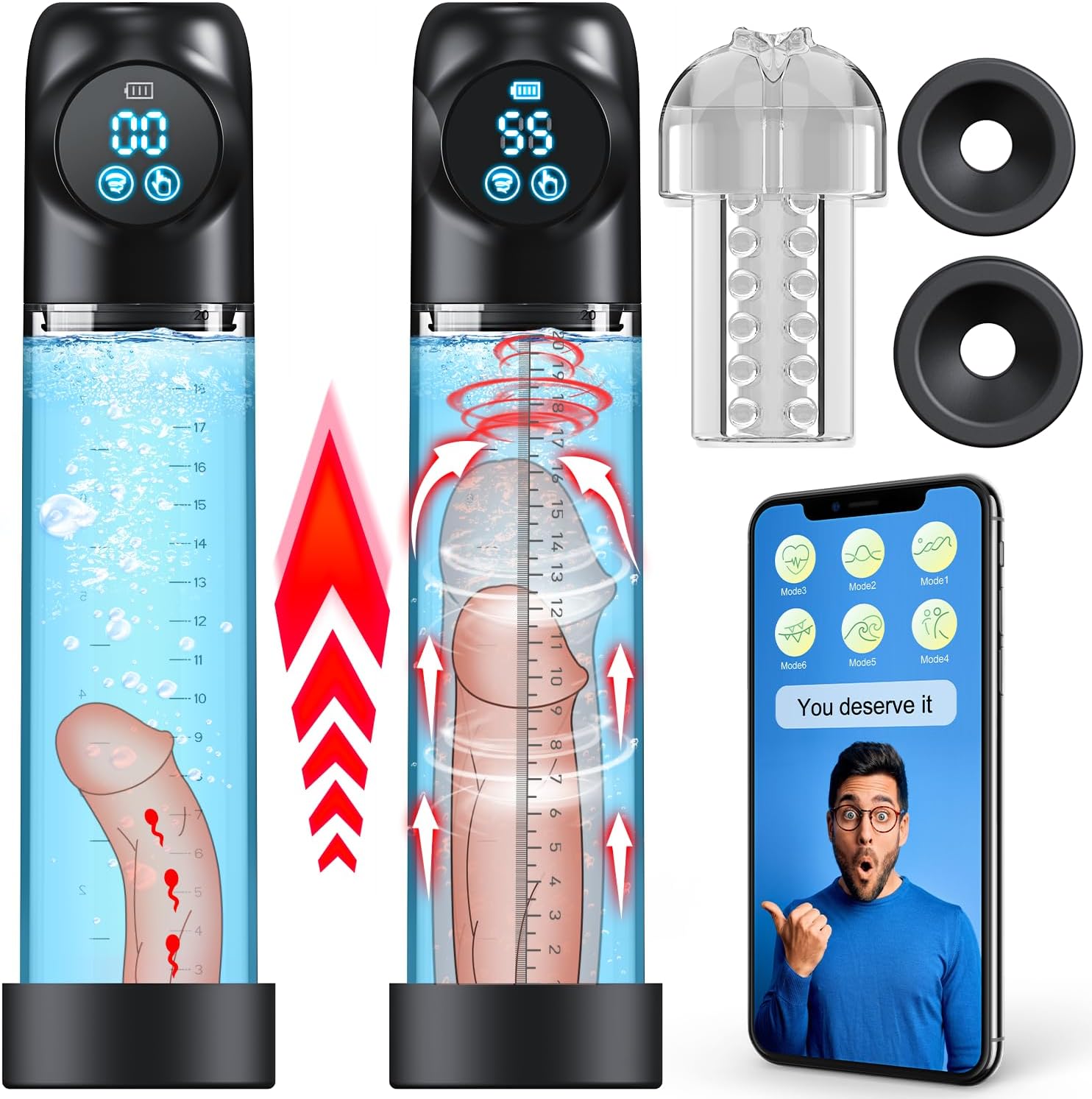 Penis Pump Male Sex Toys - Electric Penis Extender with App