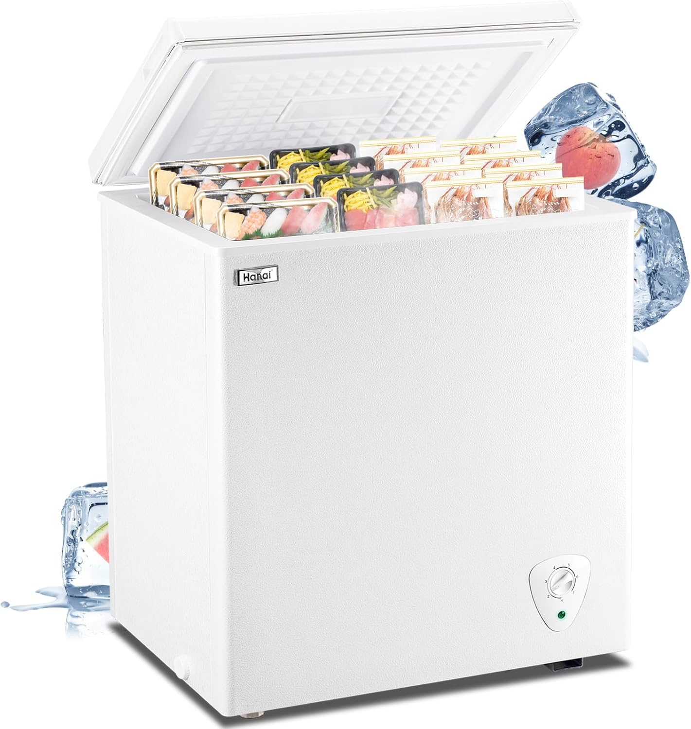 5.0 Cu Ft Chest Freezer with Adjustable Thermostat for Home