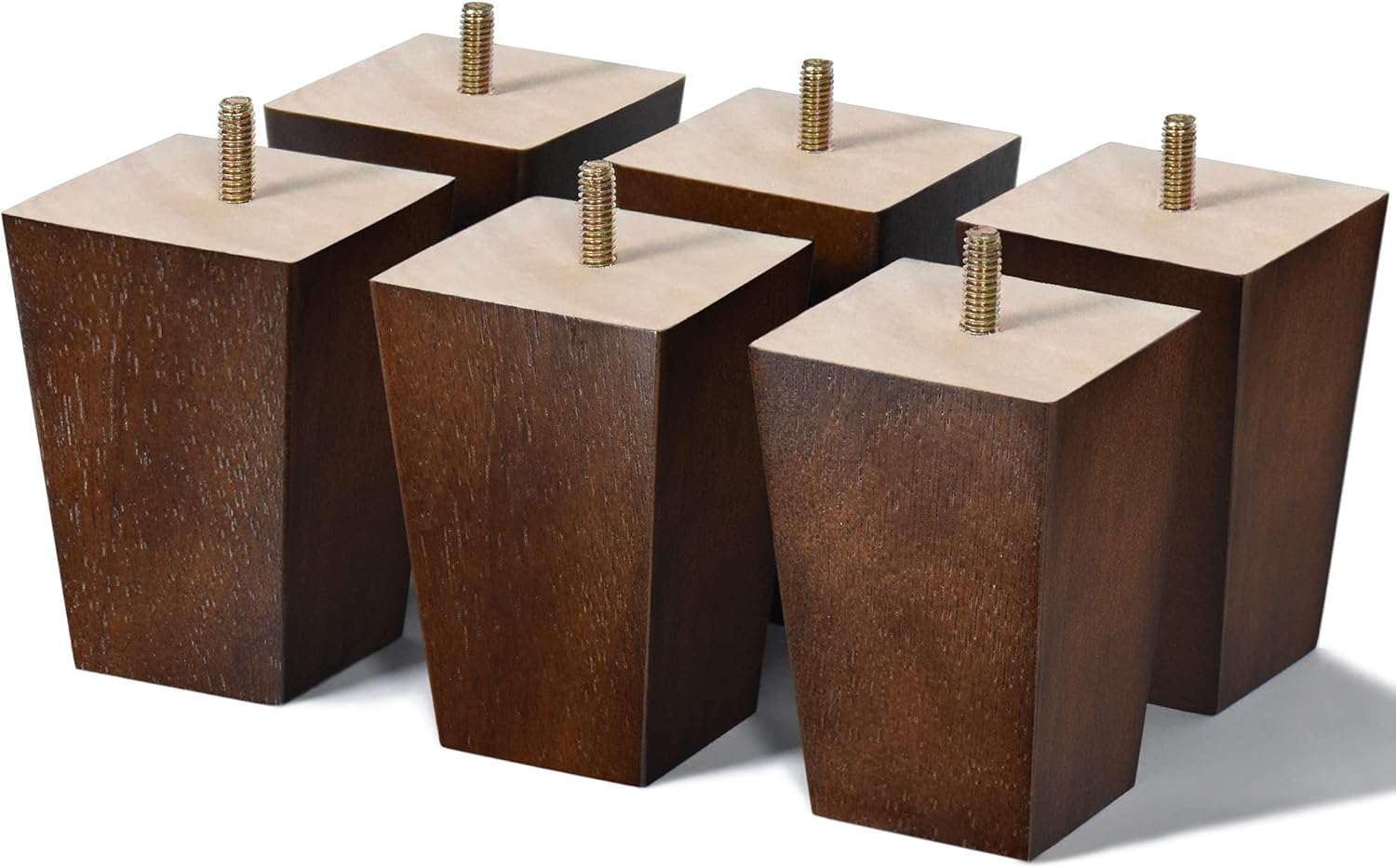 AORYVIC 4 Inch Wood Furniture Legs Set of 6 for Modern Decor