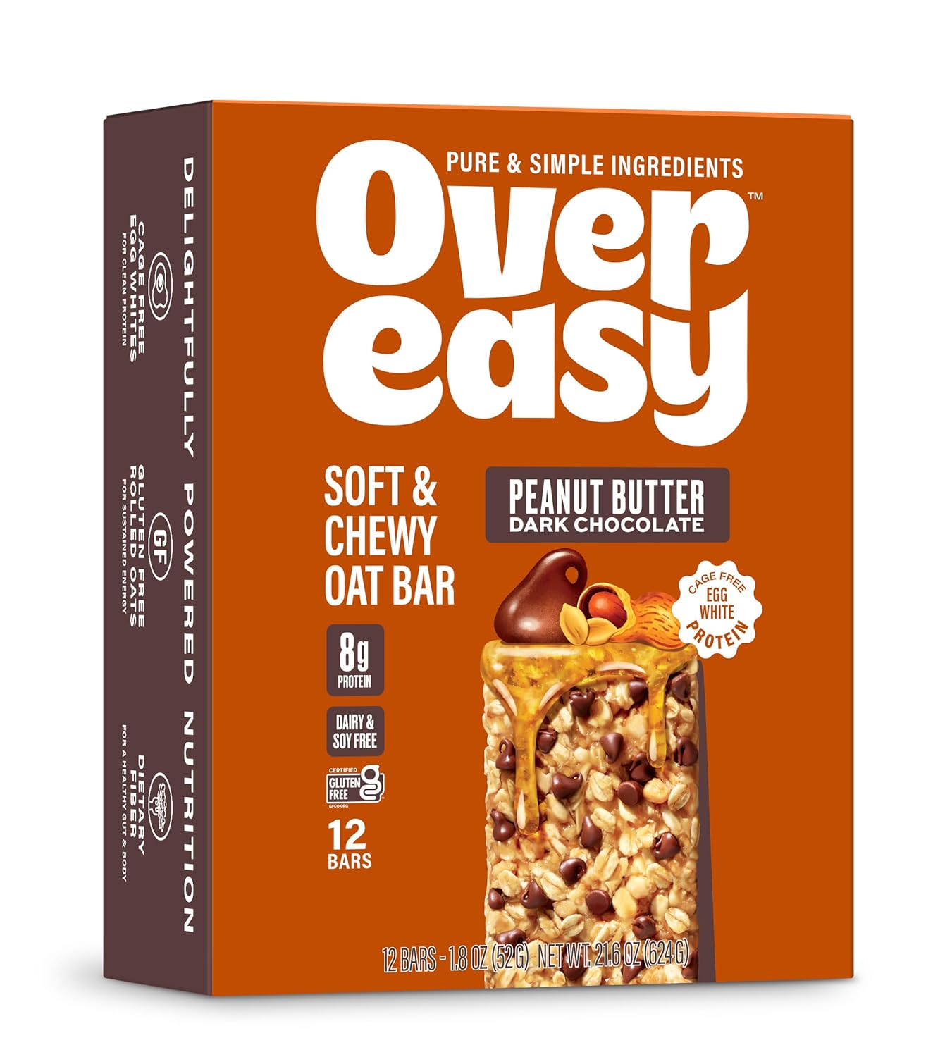 Over Easy Peanut Butter Dark Chocolate Oatmeal Breakfast Bars
