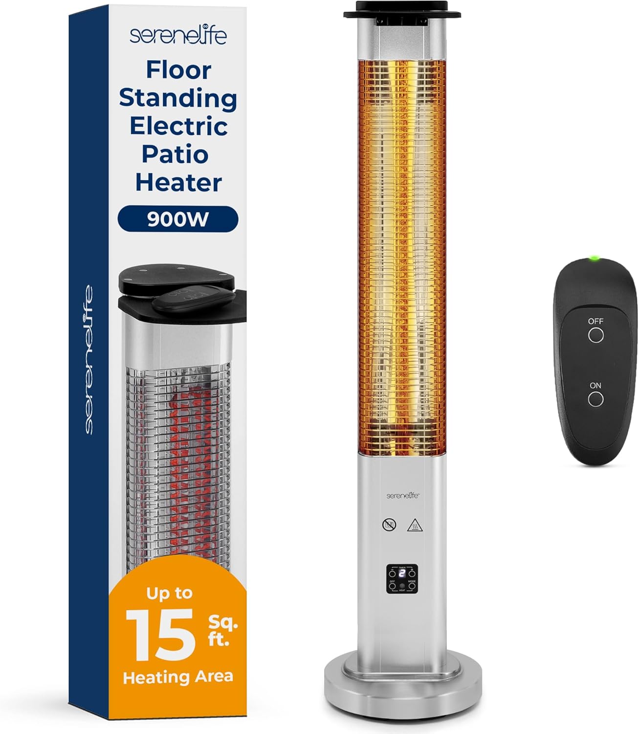 SereneLife 900W Outdoor Infrared Heater - Remote Control, Waterproof, Quiet
