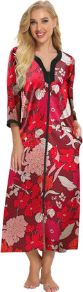 House Dresses for Women Zip Up Robes in Leopard Print - Soft Cotton