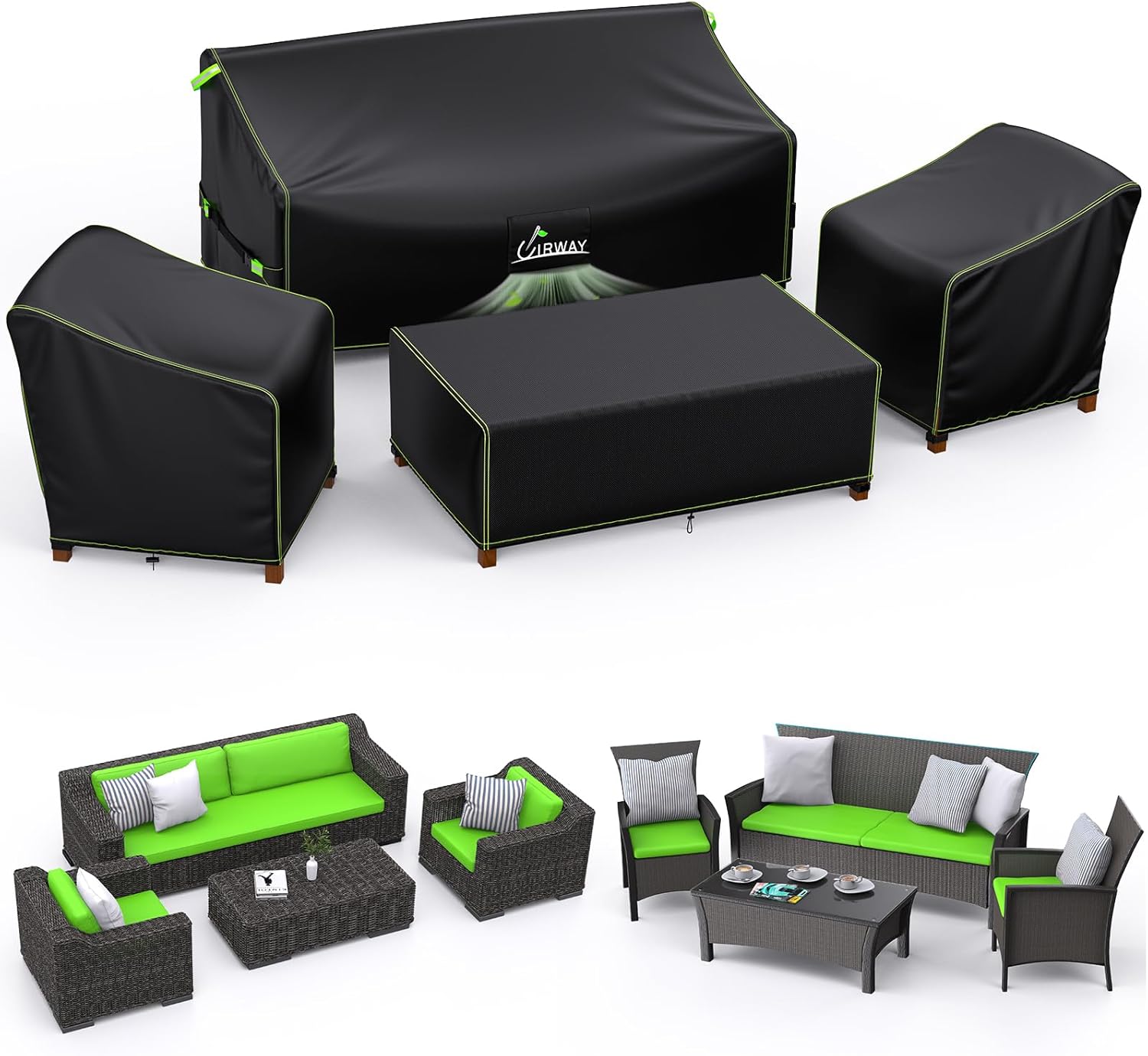 UIRWAY Outdoor Furniture Covers Waterproof 4 Piece Set Review