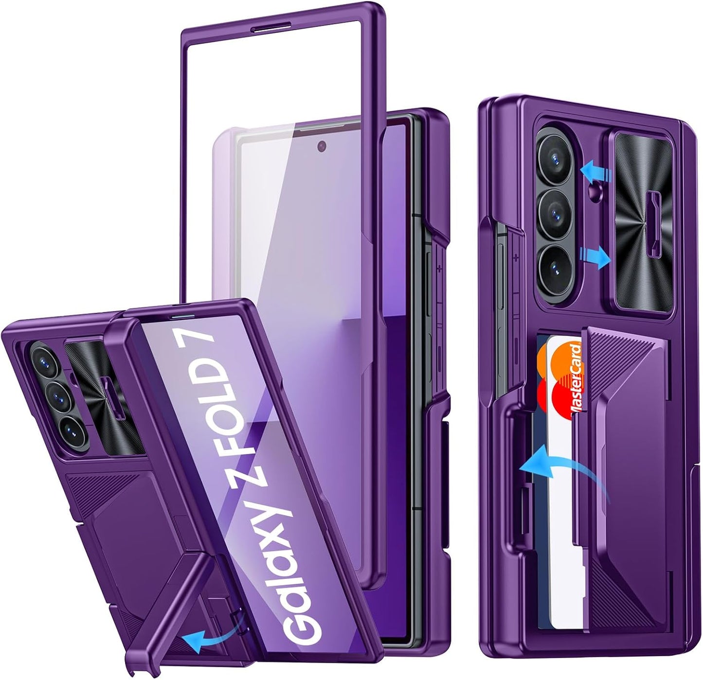 Samsung Galaxy Z Fold 7 Case with Card Holder & Hinge Protection