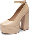 Womens Platform High Heels Chunky Block Pumps - Y2K Mary Jane