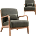 INZOY Mid-Century Modern Accent Chair Set of 2 - Comfortable Green