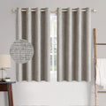 Blackout Linen Textured Curtains 52 x 54 in - Room Darkening Luxury