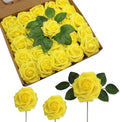Artificial Yellow Roses 100pcs - Realistic Foam Roses for Weddings