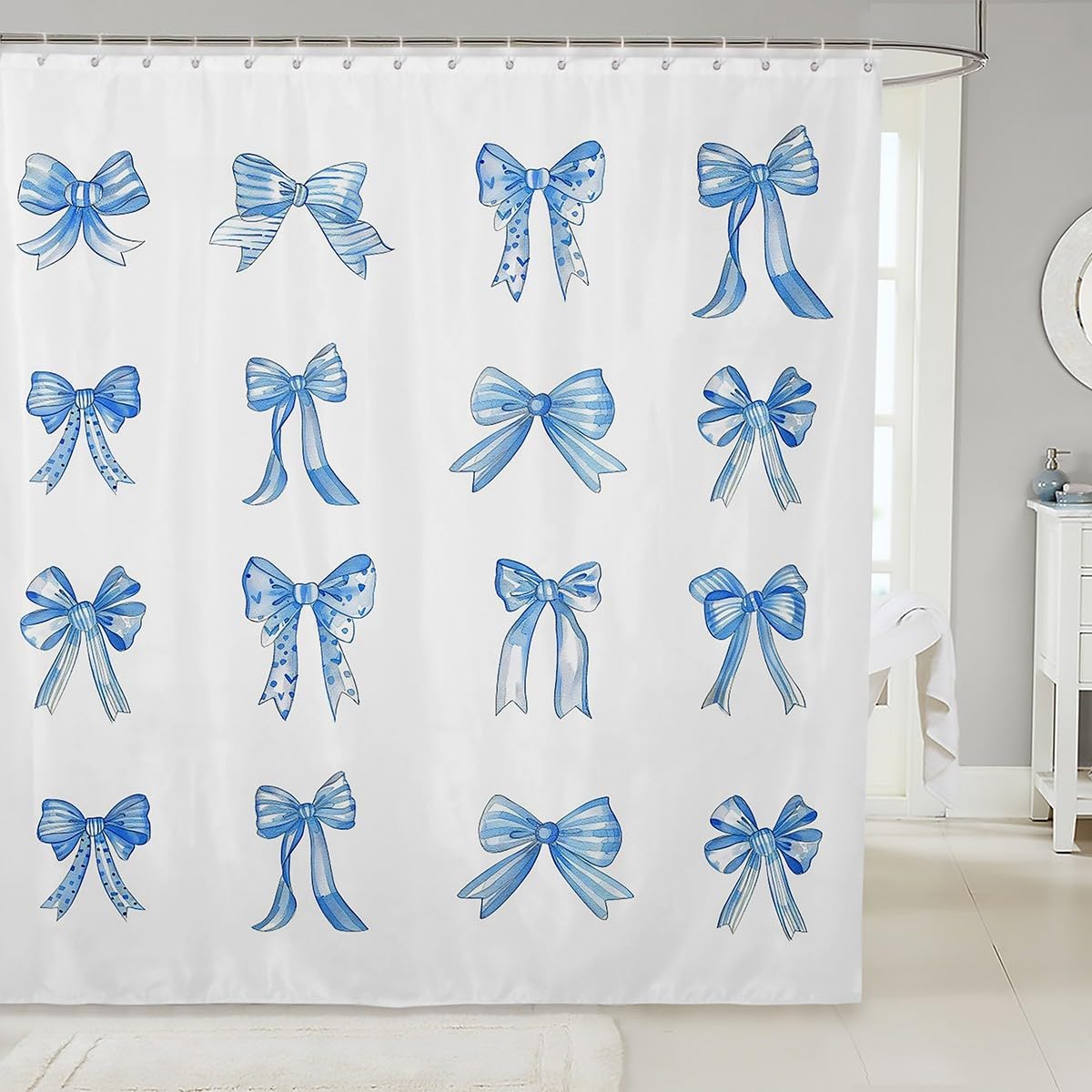 Dreamy Princess Bow Shower Curtain, 72x84 Inches