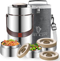 67 oz Stainless Steel Vacuum Soup Thermo - 3-Compartment Insulated Jar