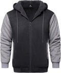 Mens Fleece-Lined Zip Up Hoodie - Thick Winter Warm Jacket Hoodies