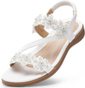 TEMOFON Sandals for Women: Dressy Summer Flat Flower Sandals