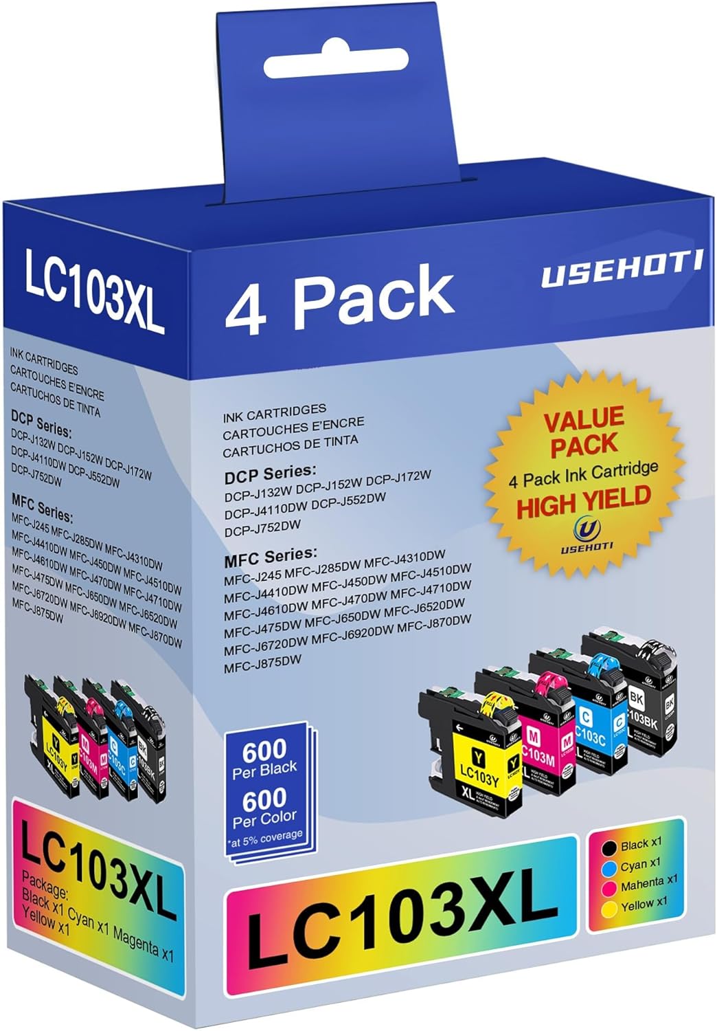 High Yield Ink Cartridges Set for Brother Printers