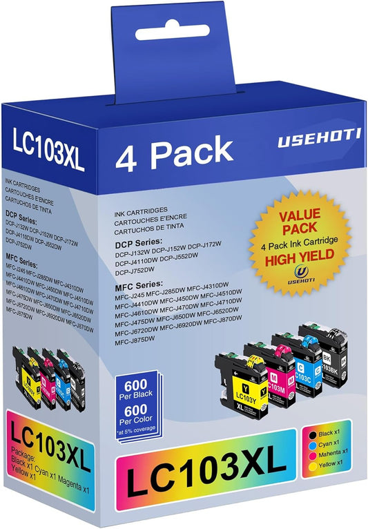High Yield Ink Cartridges Set for Brother Printers