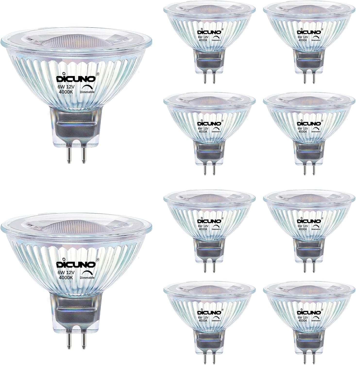 DiCUNO MR16 LED Bulb Dimmable 60W Equivalent for Landscape Lights