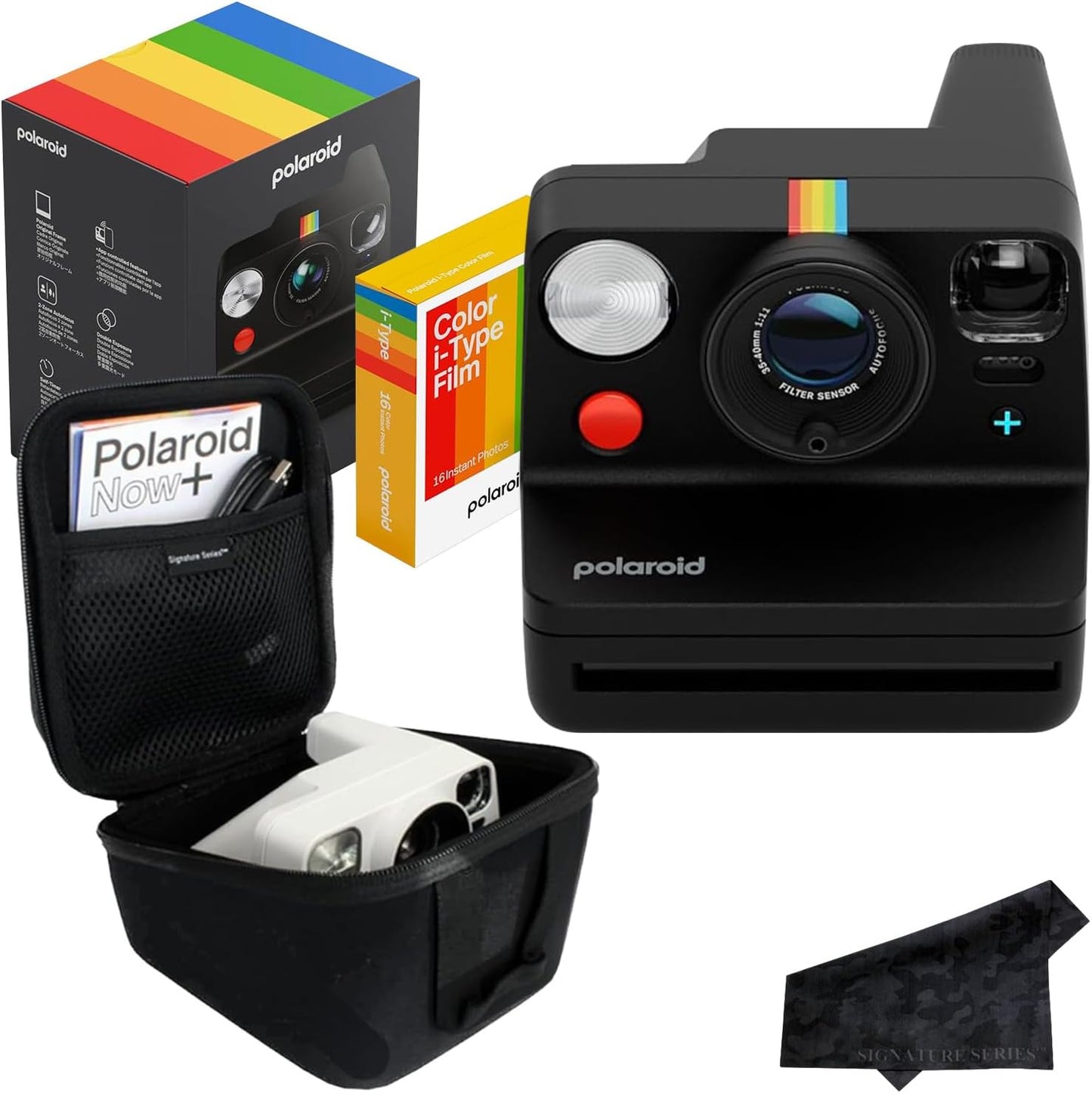 Polaroid Now+ Instant Camera Bundle with Color Film and Case