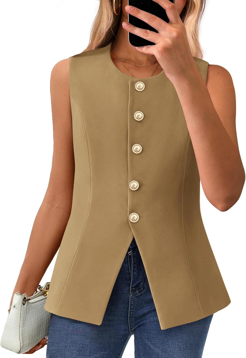 BTFBM Summer Sleeveless Blazer Vest for Women - Stylish Workwear