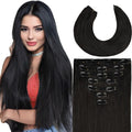 Clip in Hair Extensions Real Human Hair 18 in 120g 7pcs - Natural