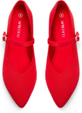 Flats for Women Knit Pointed Toe Ballet Flat with Ankle Strap feature
