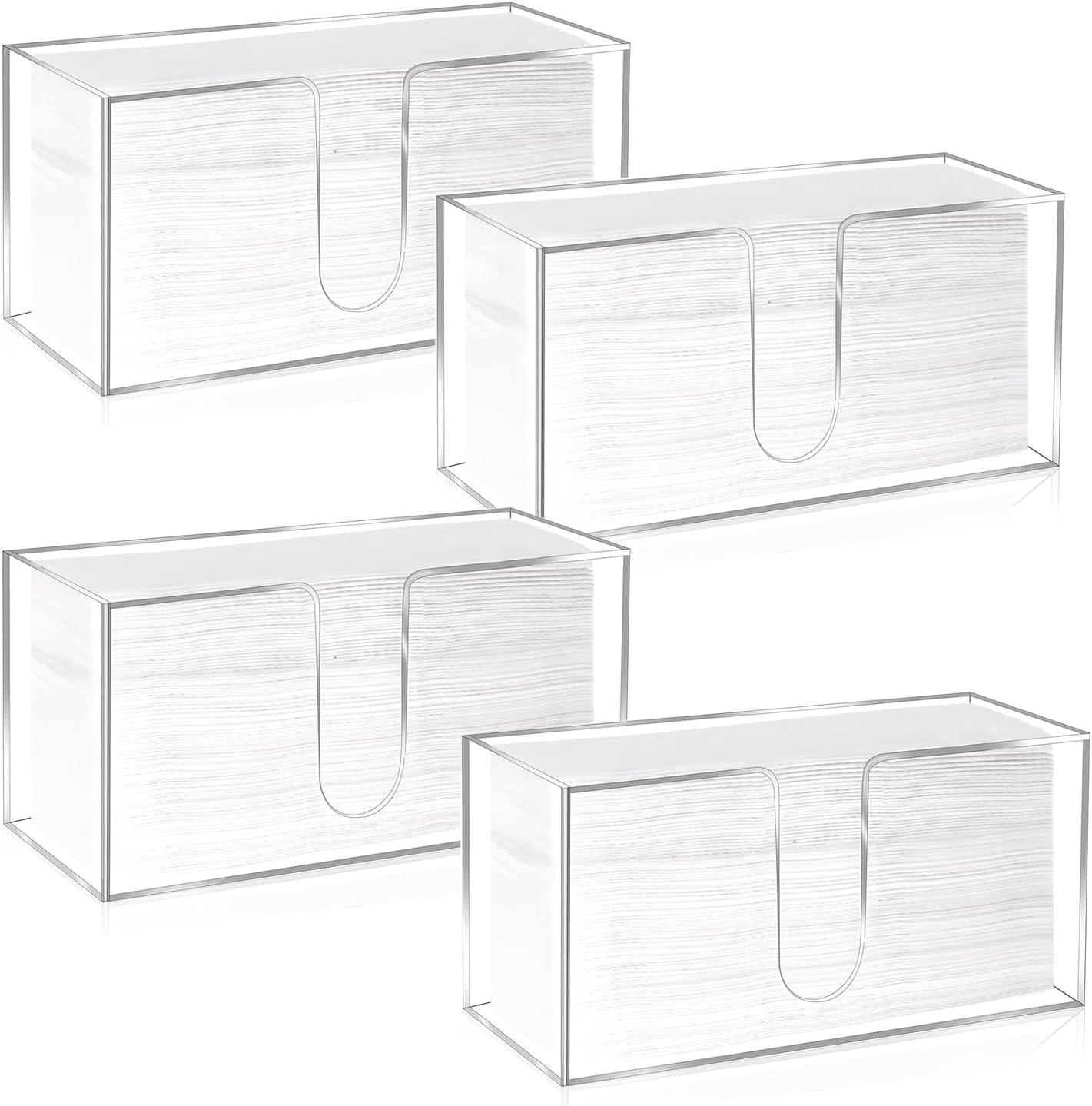 4Pack Acrylic Countertop Paper Towel Holder for Kitchen Use