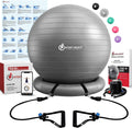 Yoga Ball Chair with Stability Base and Resistance Bands - Improves