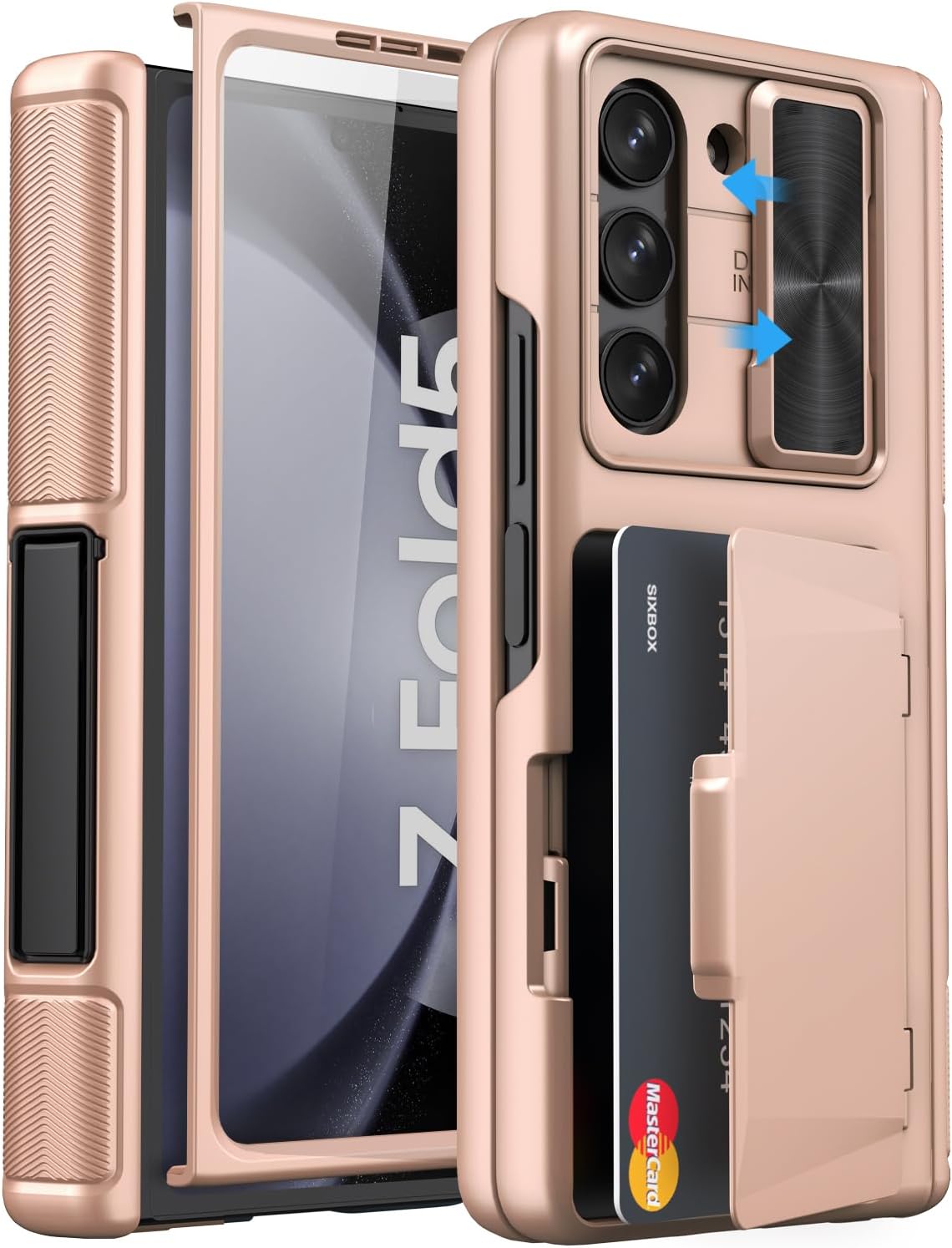 Rugged Galaxy Z Fold 5 Case with Kickstand & Card Holder