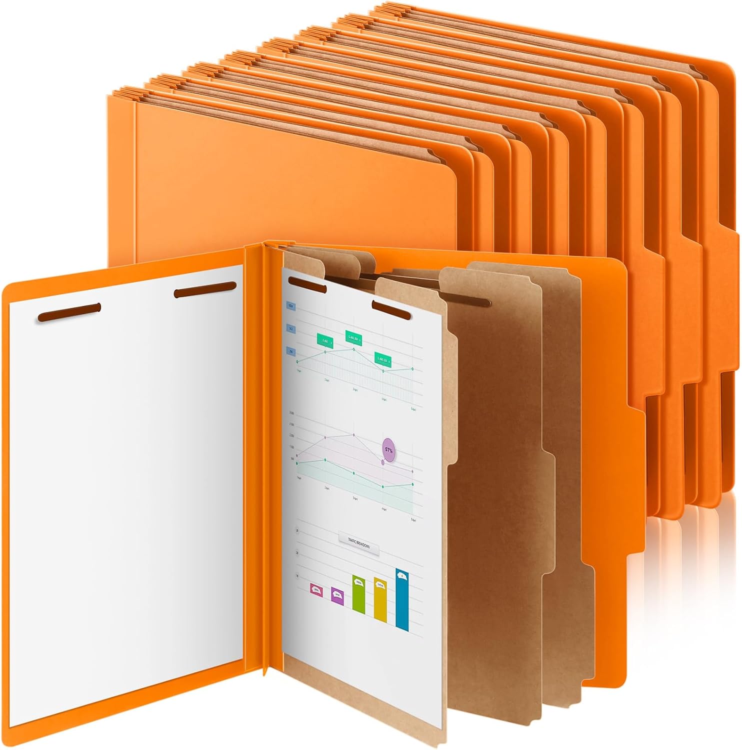 12 Pcs Classification Folders for Efficient Document Organization