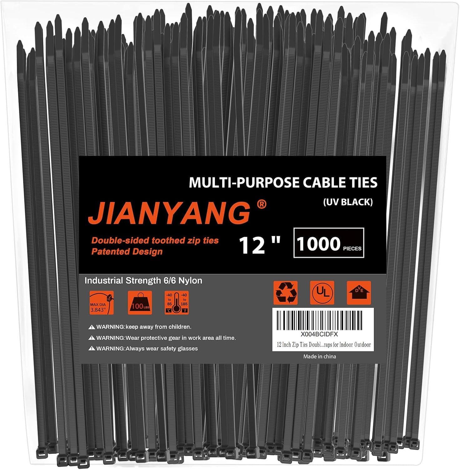 12 Inch Zip Ties Heavy Duty 1000 Pack for All Your Needs