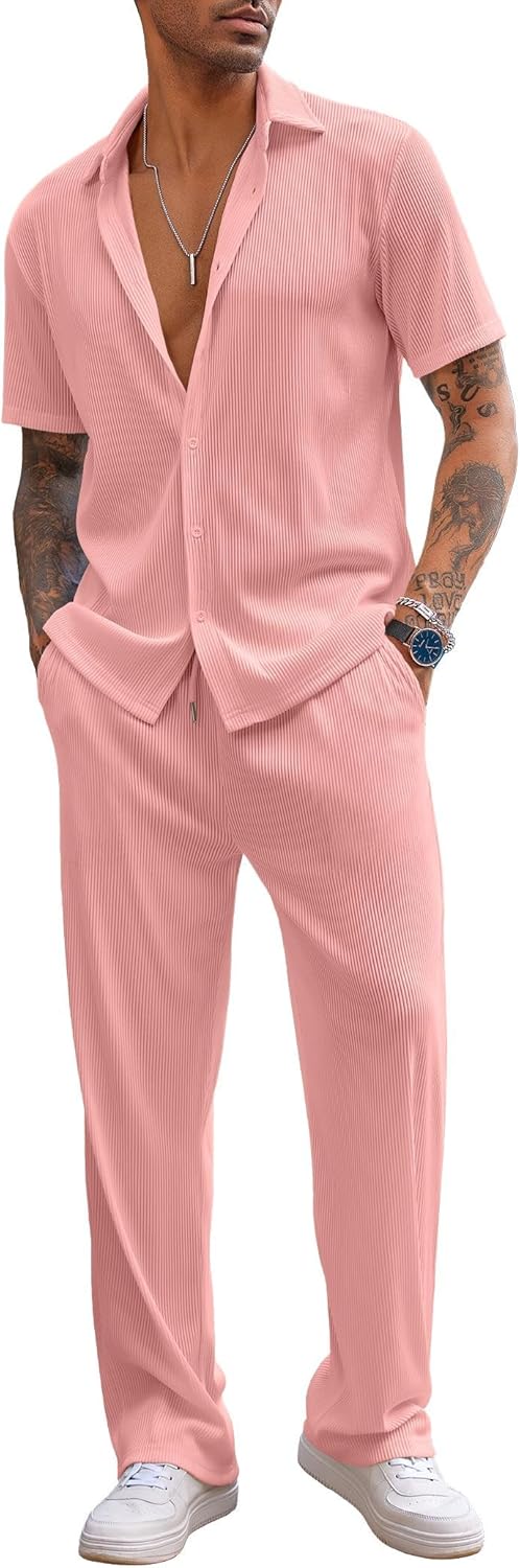 COOFANDY Men's 2 Piece Outfit for Casual Summer Style