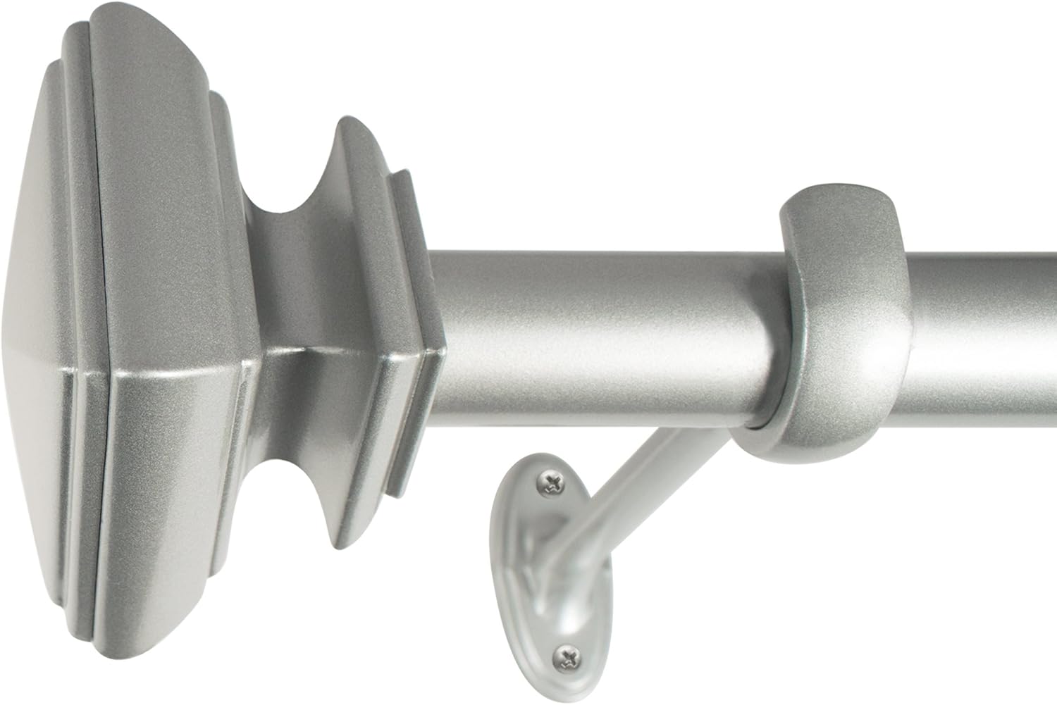 Decopolitan Square Adjustable Curtain Rod Set - 36 to 72-Inch Nickel