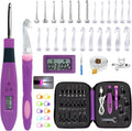 Light Up Crochet Hooks Set with 24 Interchangeable Crochet Kit