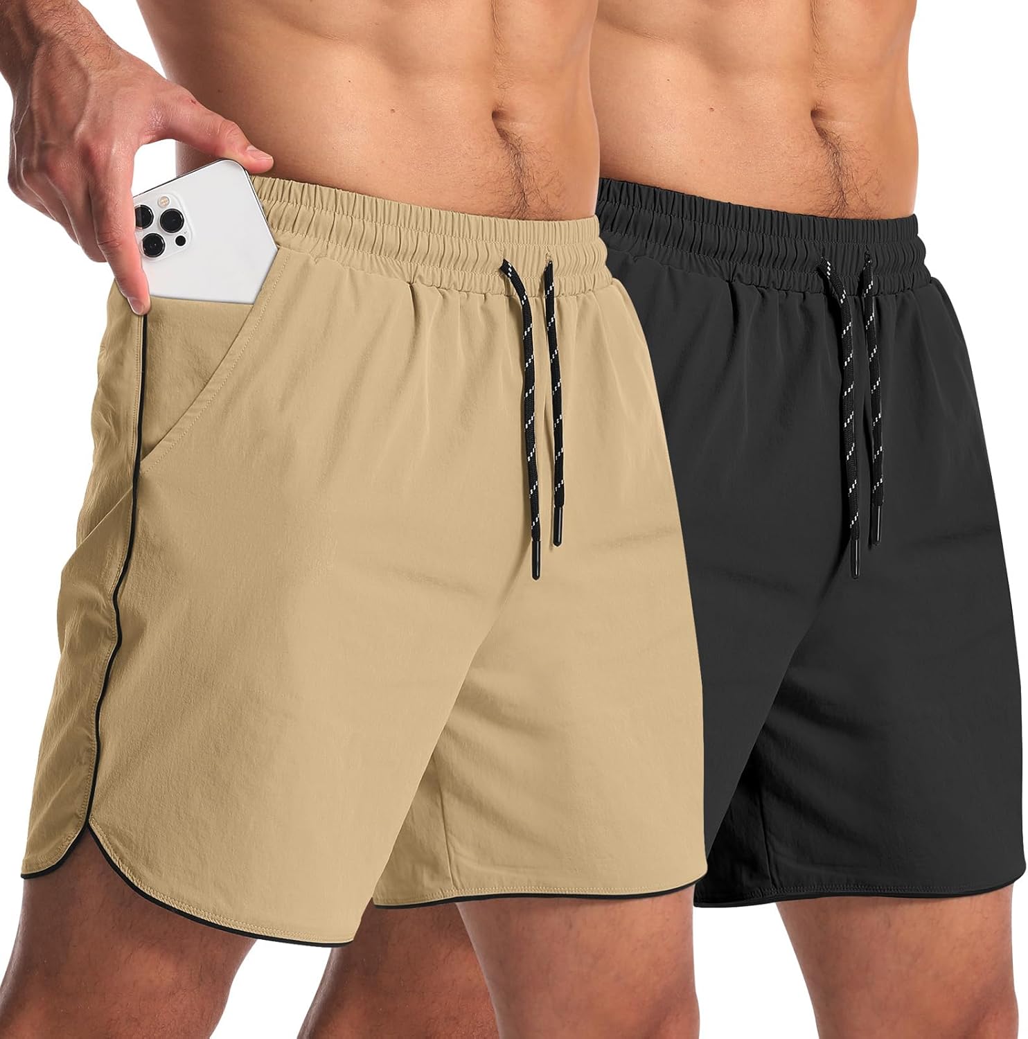 Y YERFONE Mens 5in Workout Athletic Shorts with Pockets