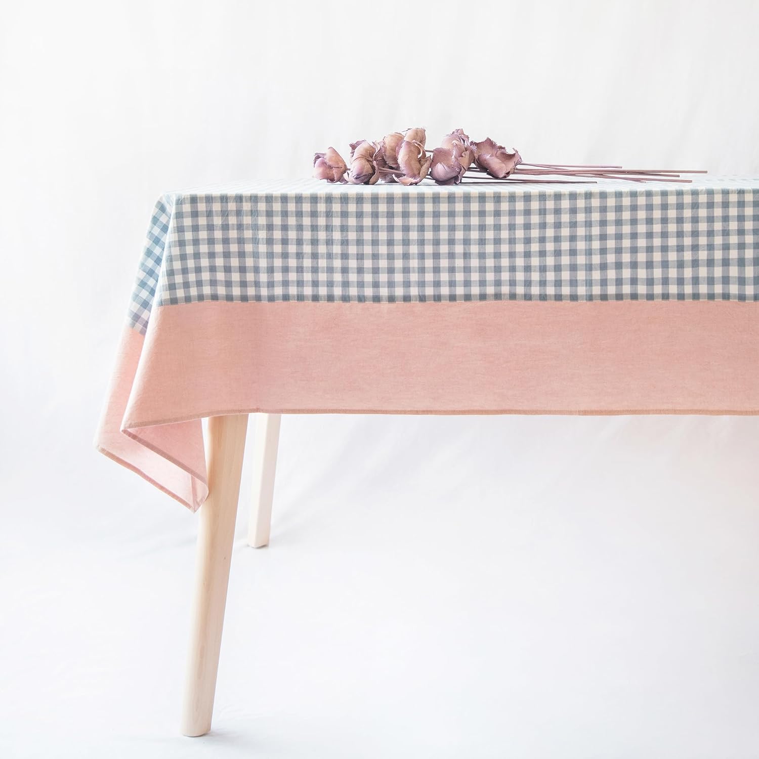 MONDAY MOOSE Gingham Checkered Tablecloth for Dining Room