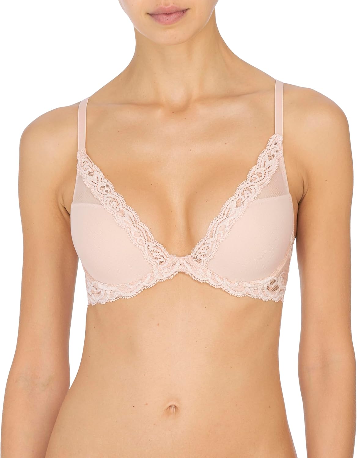 Natori Women Feathers Lace Plunge T-Shirt Bra for Comfort