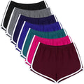 URATOT 7 Pack Womens Cotton Shorts for Yoga and Running